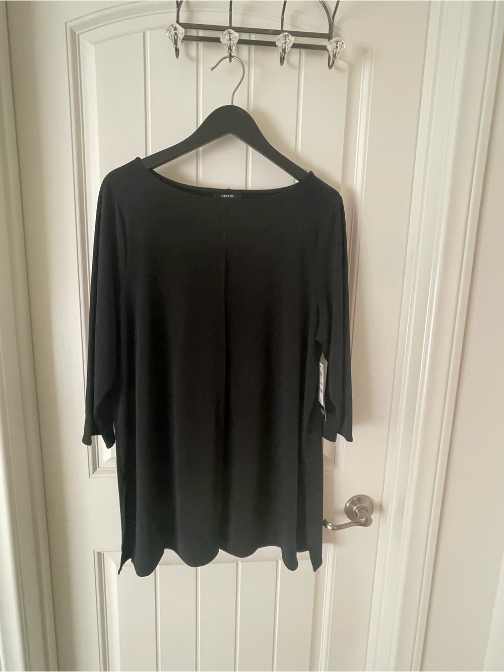 Alfani Black 3/4 Sleeve Scoop Neck Tunic